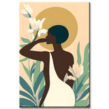 Paint by Numbers Art Minimalism Black Woman White Dress