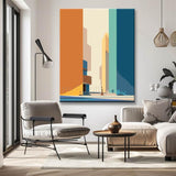 Painting by Numbers Art Minimalism Orange House with Ladder