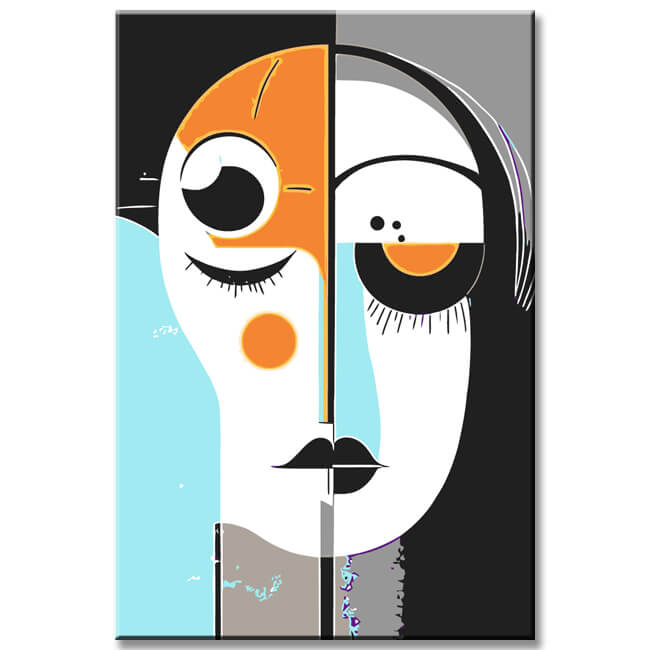 Malen nach Zahlen Kunst Minimalismus Einfache Formen Gesicht IV