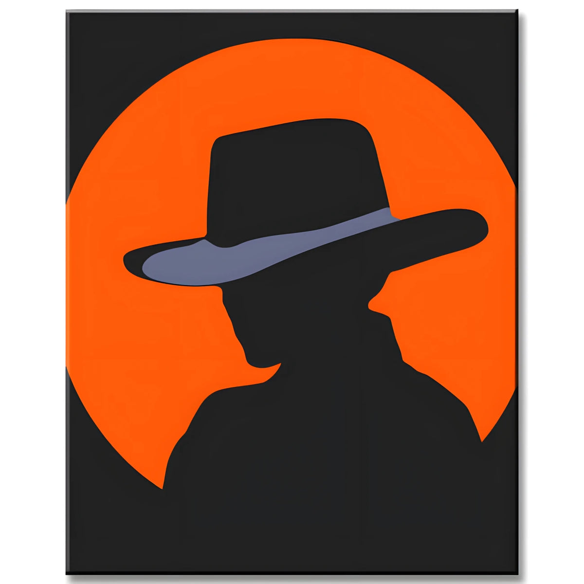 Paint by Numbers Art Minimalism Black Person with Hat