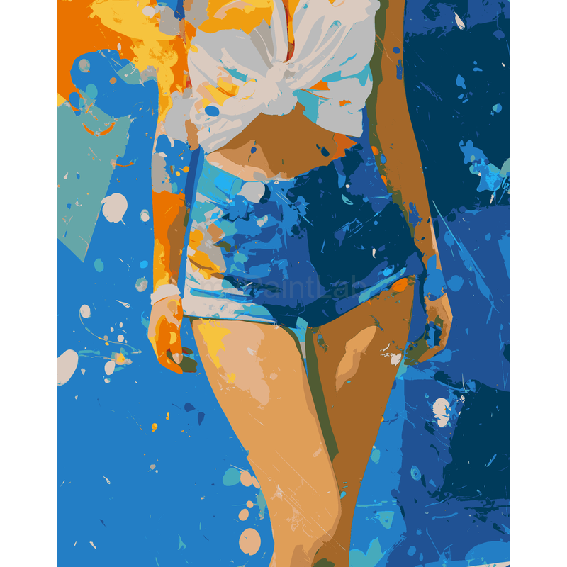 Painting by Numbers Art Minimalism Orange People