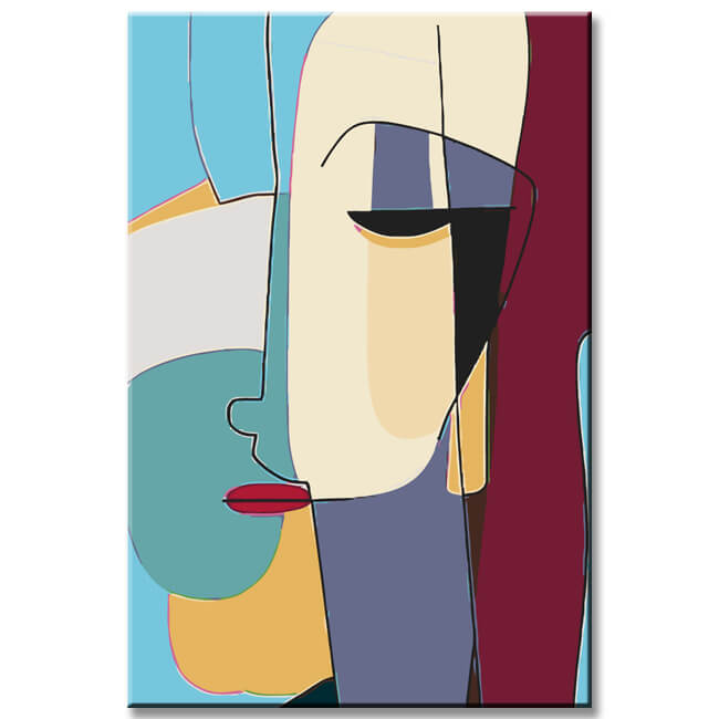 Malen nach Zahlen Kunst Geometische Abstrakte Gesichter Figur