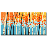 Malen nach Zahlen Kunst Abstrakte Malerei Bäume Blau Orange