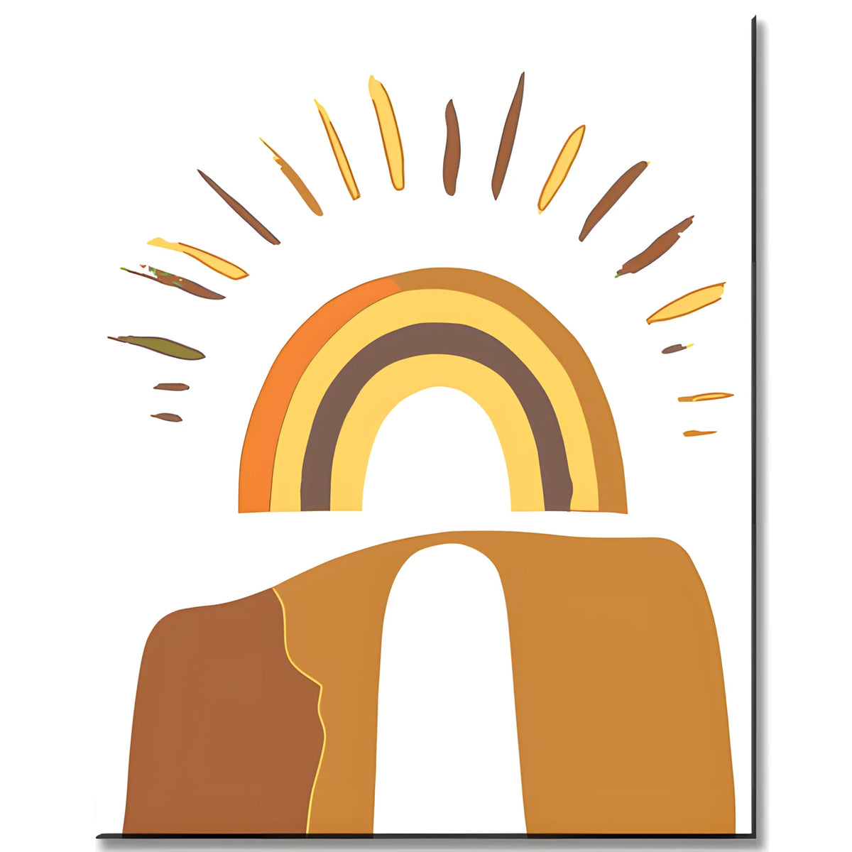 Paint by Numbers Art Minimalism Sunshine with Rainbow