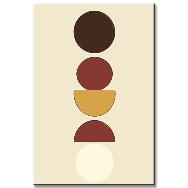 Malen nach Zahlen Kunst Minimalismus zunehmender Mond, Vollmond, abnehmender Mond