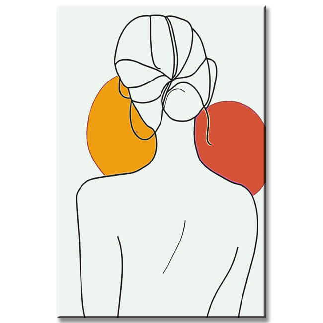 Malen nach Zahlen Kunst Minimalismus Strichzeichnung Frau Rücken