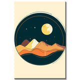 Malen nach Zahlen Kunst Minimalismus Nacht über den Bergen