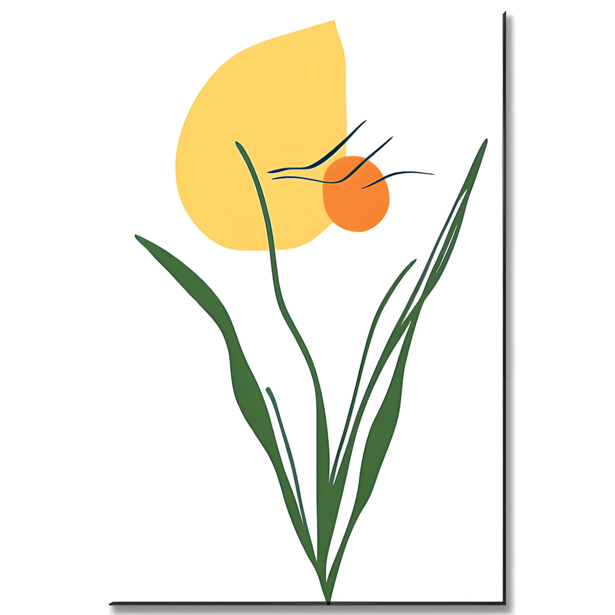 Paint by Numbers Art Minimalism Line Drawing with Plant Leaf