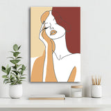 Malen nach Zahlen Kunst Minimalismus Strichzeichnung Frau mit Hand am Kinn