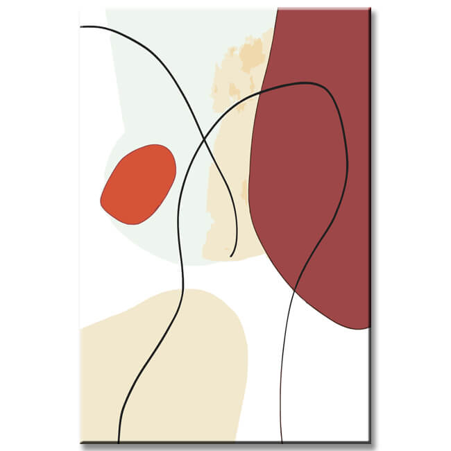 Malen nach Zahlen Kunst Minimalismus Strichzeichnung und bunte Blätter