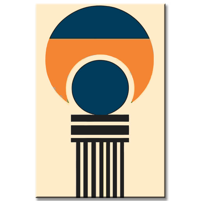 Malen nach Zahlen Kunst Minimalismus Kreise Linien Rechtecke