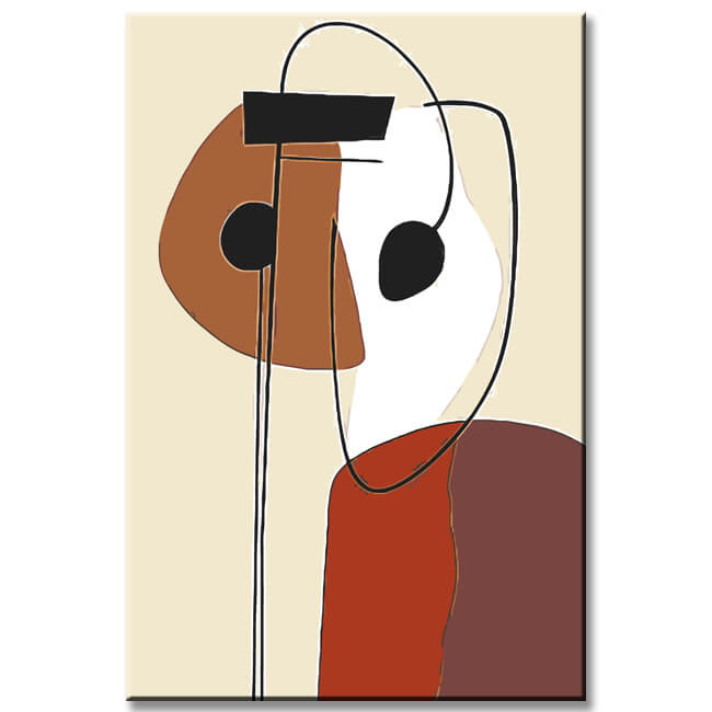 Malen nach Zahlen Kunst Minimalismus Strichzeichnung Mann mit Hut und Stock