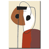 Malen nach Zahlen Kunst Minimalismus Strichzeichnung Mann mit Hut und Stock