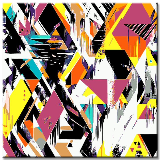 Malen nach Zahlen Abstrakte Kunst Kreativ Bunte Dreiecke