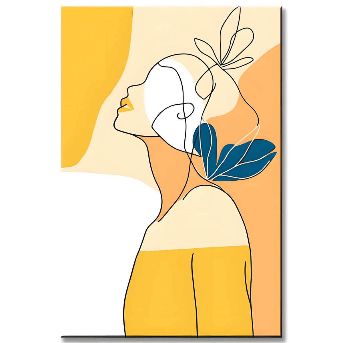 Grind nach Zahlen Minimalismus Strichzeichnung Frau Blume