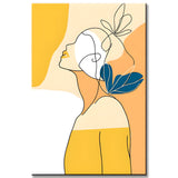Grind nach Zahlen Minimalismus Strichzeichnung Frau Blume