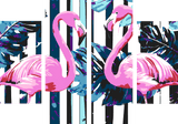 Malen nach Zahlen Abstrakte Kunst Flamingos  4-teilig