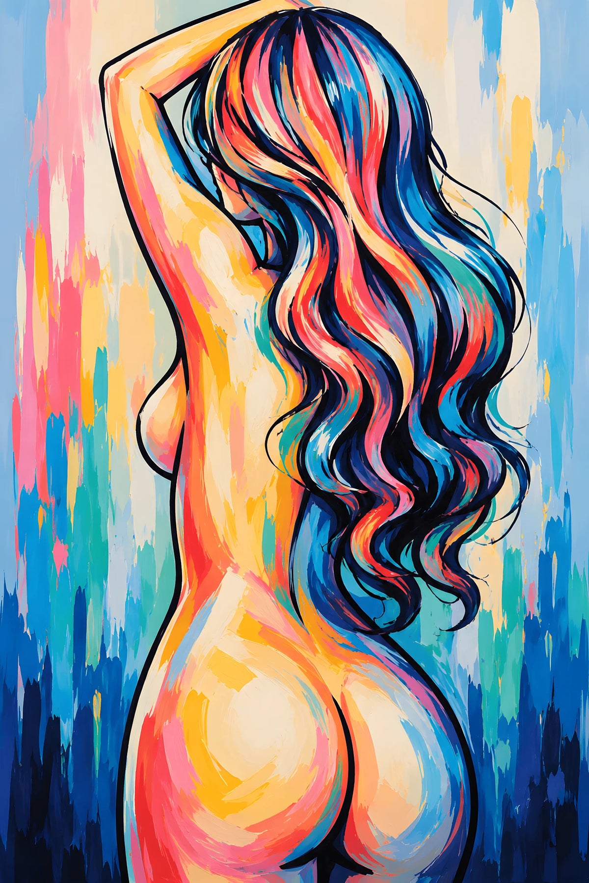 Painting by Numbers Art Nude Naked Woman from Behind
