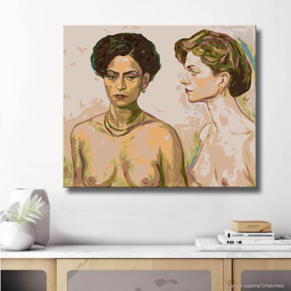 Malen nach Zahlen Akt Frauen Portraet Klassisch Elegant Kunst