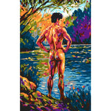 Malen nach Zahlen Akt Mann Landschaft Bunt Modern Kunst