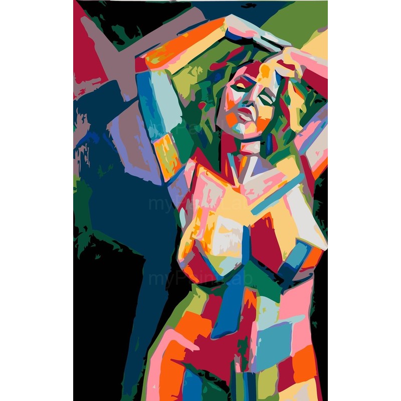 akt frau abstrakt modern bunt