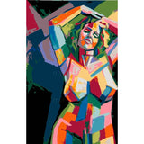 akt frau abstrakt modern bunt