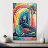 akt frau gebogen farben intensiv DIY Kunst Deko modernes Wandbild