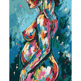 Malen nach Zahlen Akt Frau Bunt Abstrakt Lebendig Modern Kunst