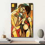 Paar Umarmung abstrakt bunt DIY Kunst Deko modernes Wandbild