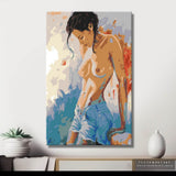 Akt Frau Jeans modern DIY Kunst Deko modernes Wandbild