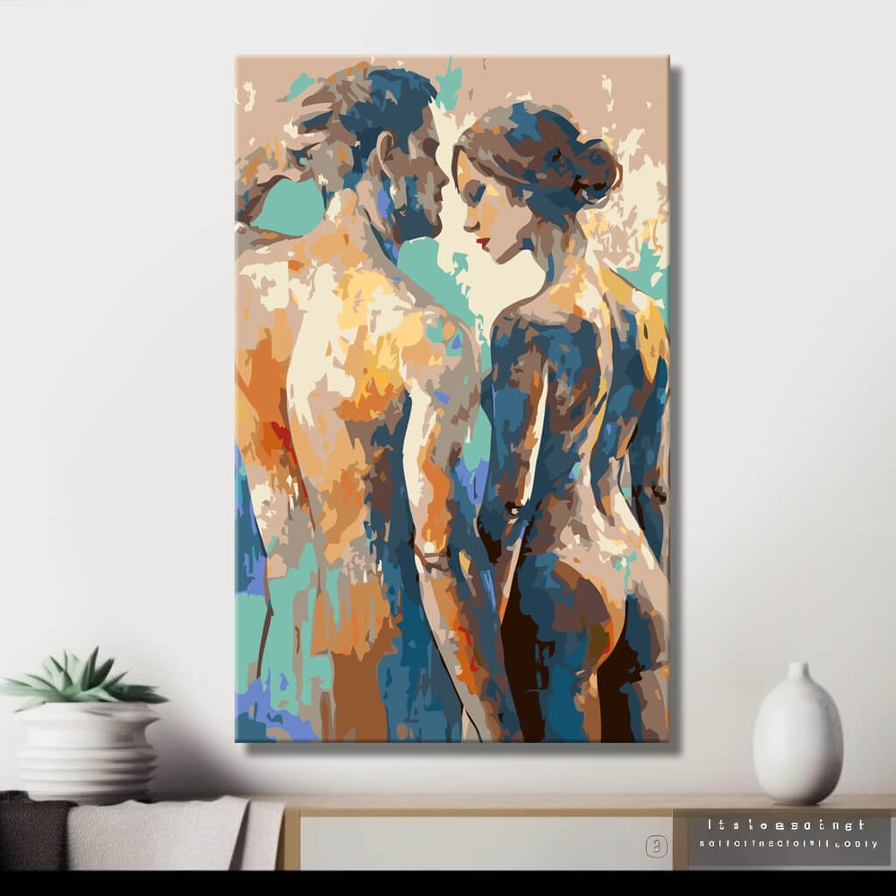 Akt Paar intim modern Kunst DIY Kunst Deko modernes Wandbild
