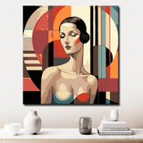 Malen nach Zahlen Akt Frau Art Deco Geometrisch Modern Elegant