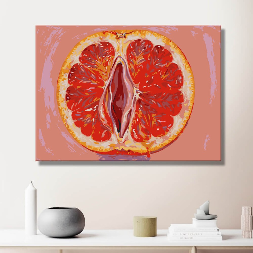 Malen nach Zahlen Grapefruit Abstrakt Modern Symbol Kunst