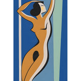 Malen nach Zahlen Akt Frau Minimalistisch Geometrisch Blau Modern