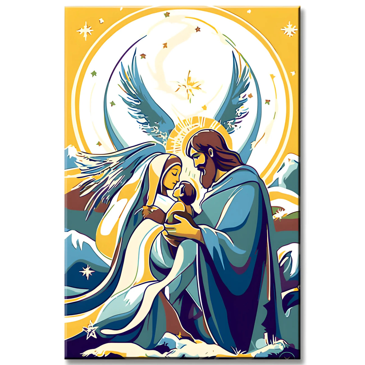 Malen nach Zahlen Weihnachten Maria und Josef mit Jesus Kind