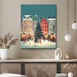 Painting by Numbers Christmas Illustration Christmas Village Snow