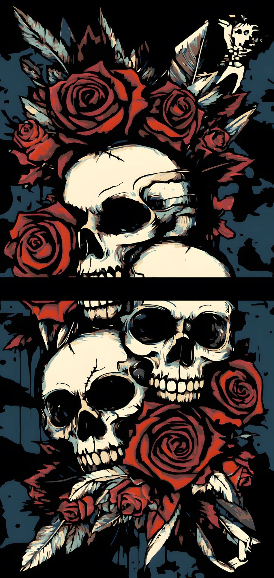 Malen nach Zahlen Totenkopf - Hexe 2-teilig