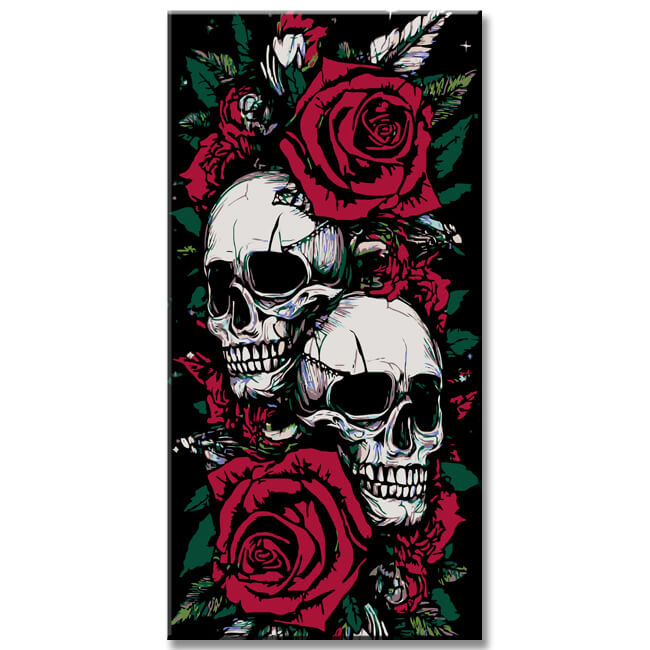 Malen nach Zahlen Totenkopf - Hexe