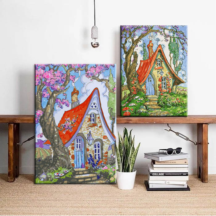 Malen nach Zahlen Kunst Illustration Frß¼hlinsgefß¼hle