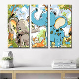 Grind nach Zahlen Kinder Motiv Illustration Tiere