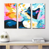 Malen nach Zahlen Kunst Illustration Katzen 3-part