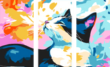 Malen nach Zahlen Kunst Illustration Katzen 3-part
