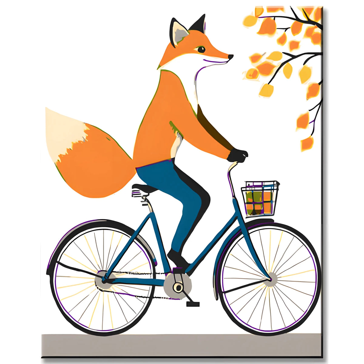 Grind after Zahlen Tiere Fuchs auf dem Fahrrad