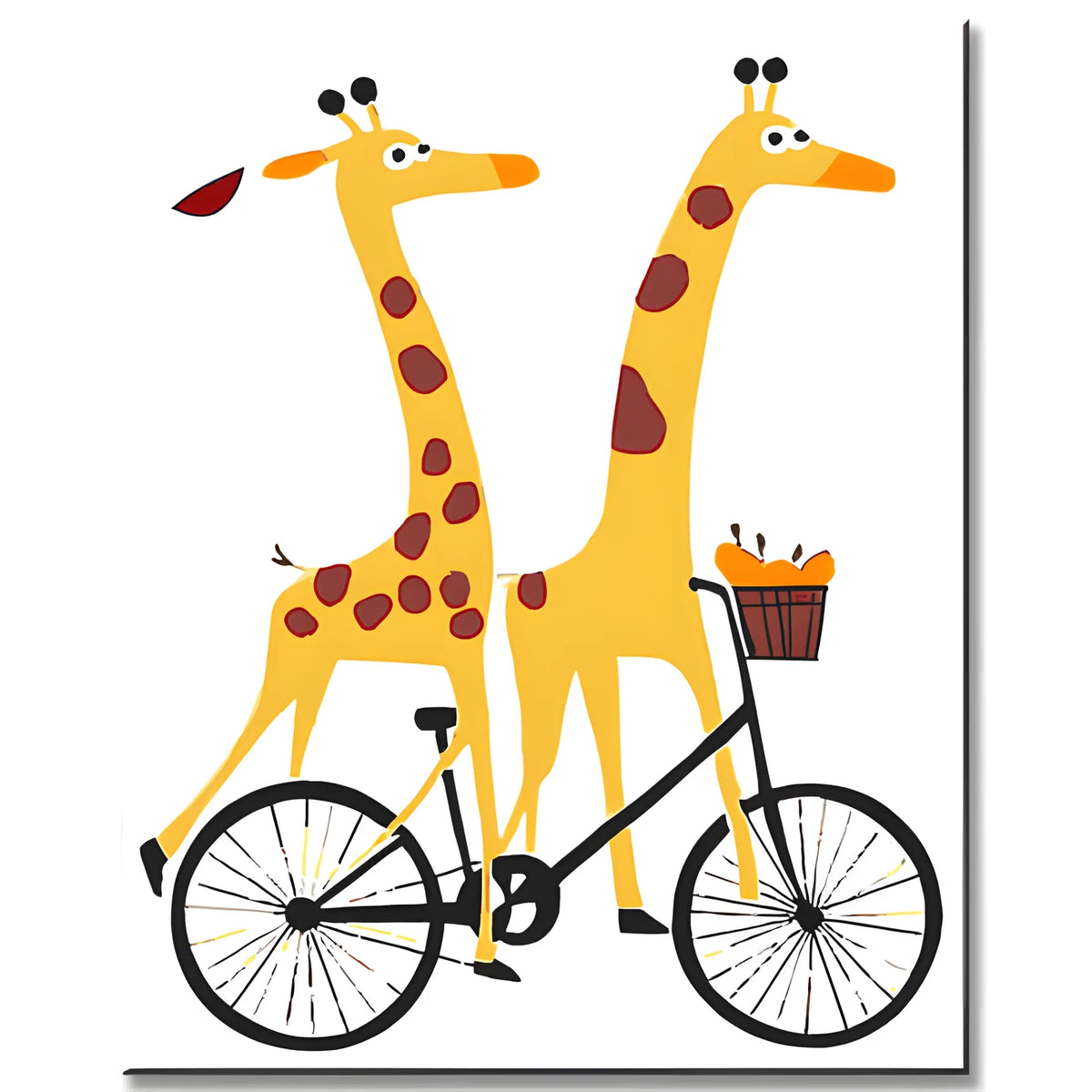 Malen nach Zahlen Tiere Zwei Giraffen auf dem Tandem