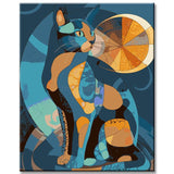 Malen nach Zahlen Geometrische Illustration Katze