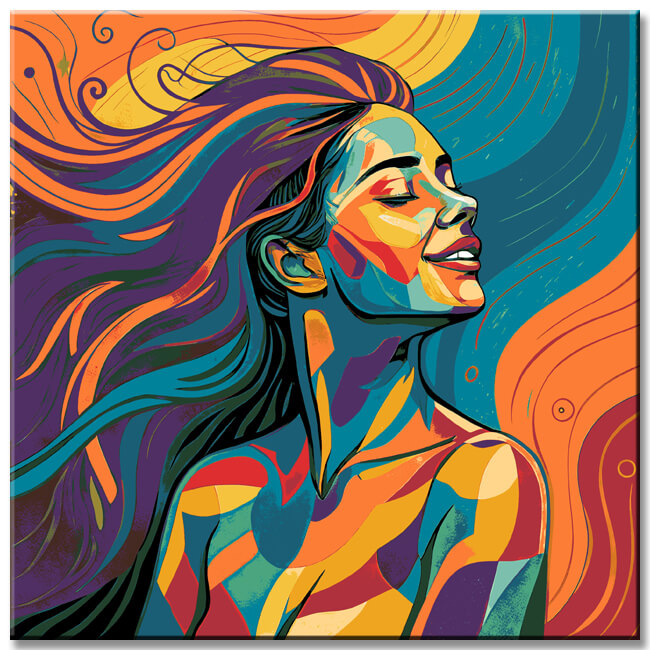 Malen nach Zahlen Kunst Kultur Bunte nackte Frau