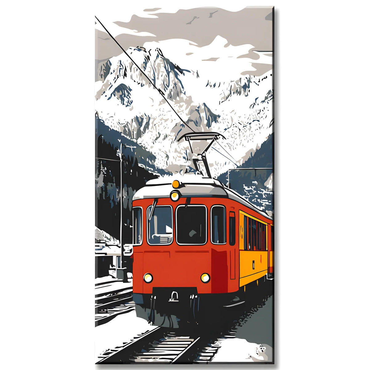 Painting by Numbers Art Landscape Red Train