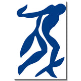 Malen nach Zahlen Kunst Blaue Strichzeichnung springender Mensch
