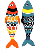 Malen nach Zahlen Kunst 2 Bunte Fische Kopf zum Schwanz