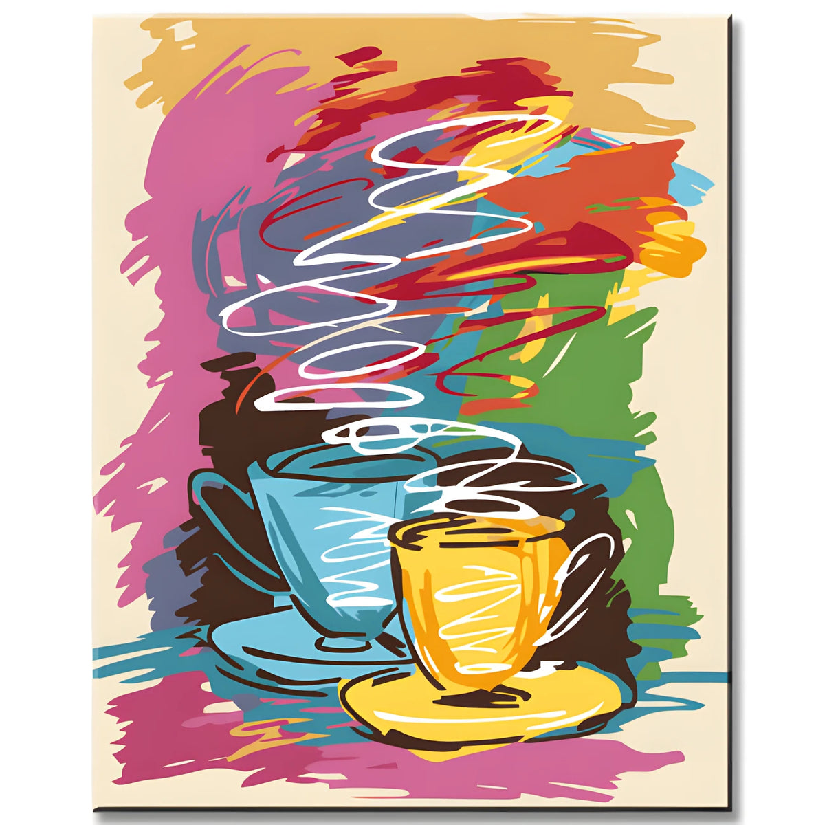 Malen nach Zahlen Abstrakte Kunst Kaffeetassen
